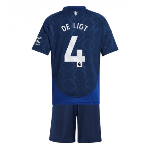 Fotbalové Dres Manchester United Matthijs de Ligt #4 Dětské Venkovní 2024-25 Krátký Rukáv (+ trenýrky)